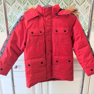 DKNY Girl's Jacket Puffer Small 8 Detachable Fur Hood